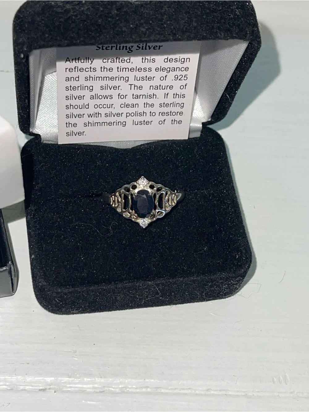 Sterling silver sapphire ring